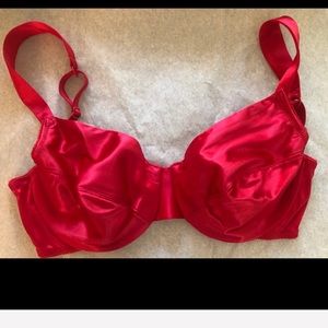 Victorias Secret Second Skin Satin Bra Red 36 C